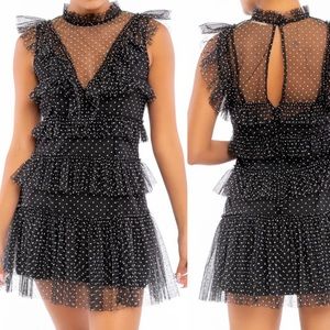 Polka dot and tulle mini